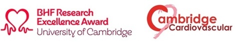 BHF Research Excellence Award- University of Cambridge and Cambridge Cardiovascular logos 