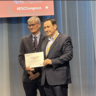 A image of BHF professor Martin Bennett received the John Shillingford Award at the 2026 ESC Conference 